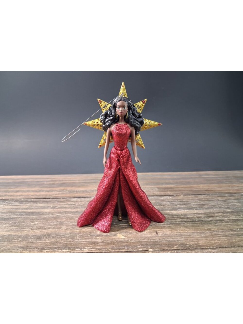 Holiday Barbie Ornament Hallmark Christmas 3rd Series Red Gown Dark Tone 2017